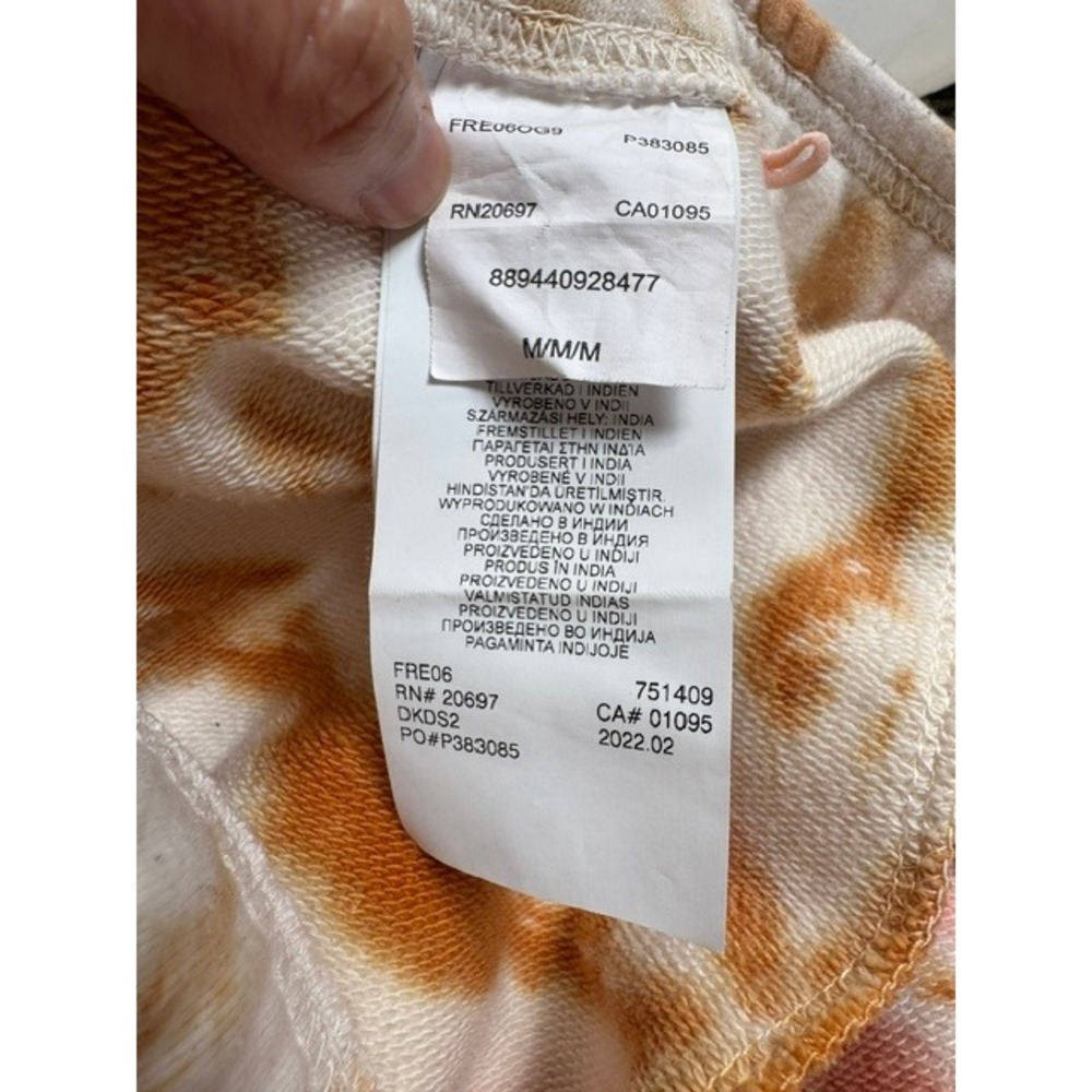 Dickies Orange Pink Tie Dye Fleece Sweat Shorts Mens Medium Drawstring EUC - Picture 5 of 8